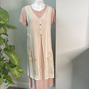 Vintage Usindo Maxi Dress Linen Rayon Medium